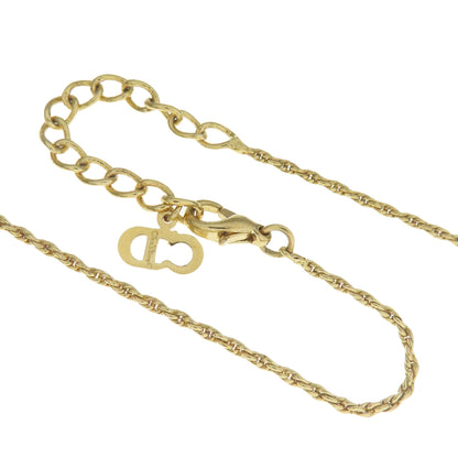 CHRISTIAN DIOR CD logo rhinestone Necklace Metal Ladies [Used]