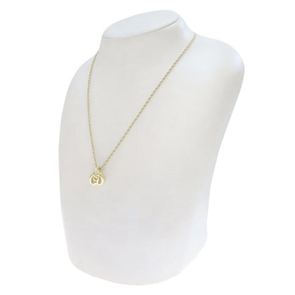 CHRISTIAN DIOR CD logo rhinestone Necklace Metal Ladies [Used]