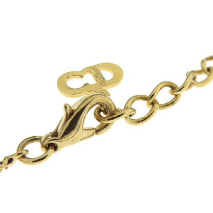 CHRISTIAN DIOR CD logo rhinestone Necklace Metal Ladies [Used]