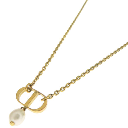 CHRISTIAN DIOR CD logo Pearl Necklace Metal Ladies [Used]