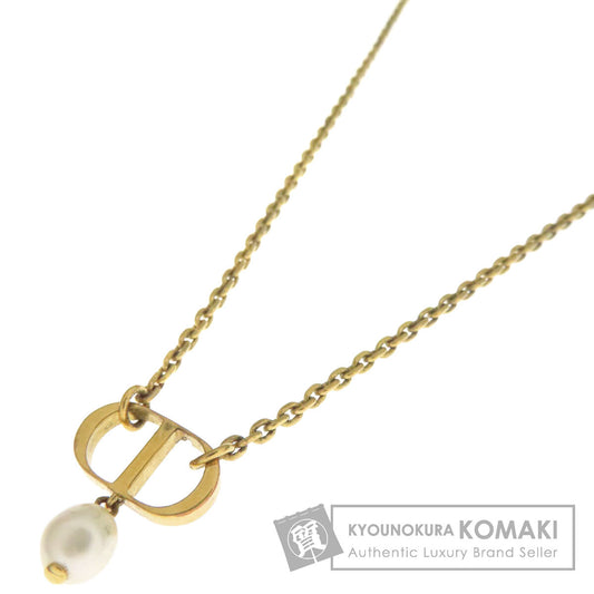 CHRISTIAN DIOR CD logo Pearl Necklace Metal Ladies [Used]