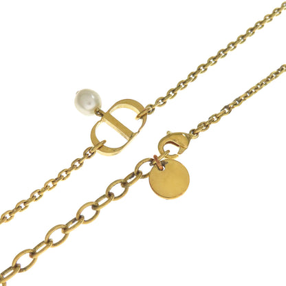 CHRISTIAN DIOR CD logo Pearl Necklace Metal Ladies [Used]