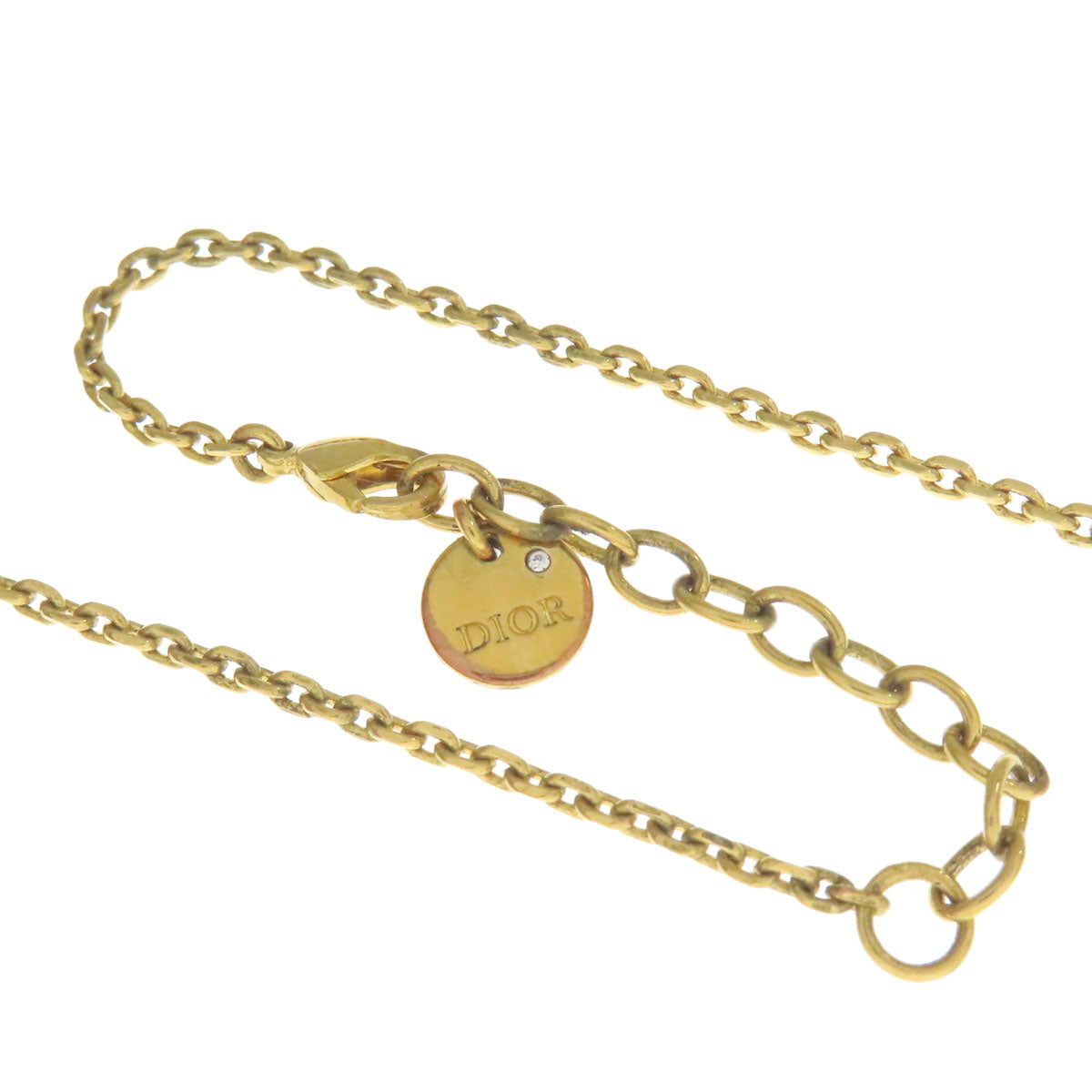 CHRISTIAN DIOR CD logo Pearl Necklace Metal Ladies [Used]