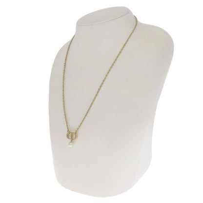 CHRISTIAN DIOR CD logo Pearl Necklace Metal Ladies [Used]