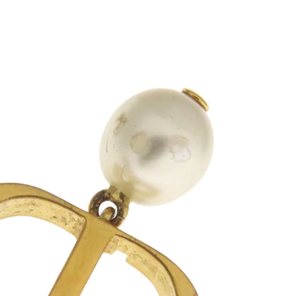 CHRISTIAN DIOR CD logo Pearl Necklace Metal Ladies [Used]