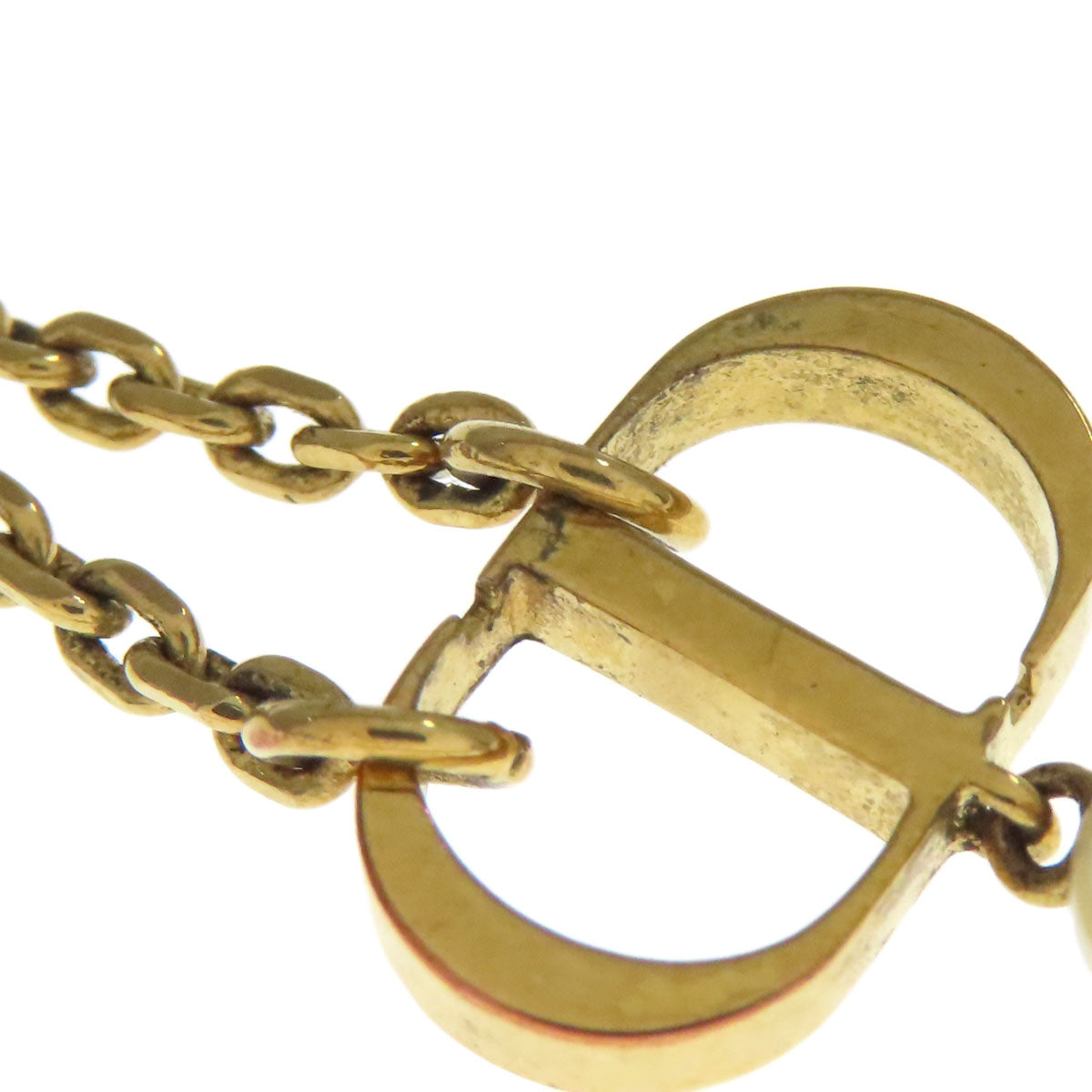 CHRISTIAN DIOR CD logo Pearl Necklace Metal Ladies [Used]