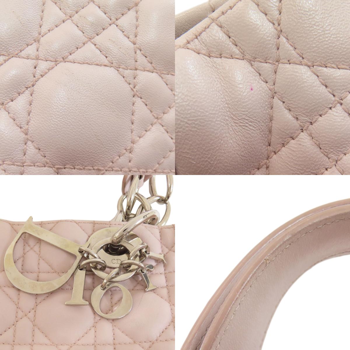 CHRISTIAN DIOR Lady Dior Tote Bag Calf Ladies [Used]