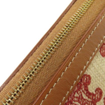 CELINE Triomphe Clutch with Chain Shoulder Bag Canvas LeatherLadies [Used]