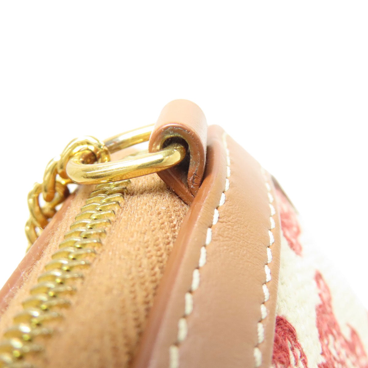 CELINE Triomphe Clutch with Chain Shoulder Bag Canvas LeatherLadies [Used]