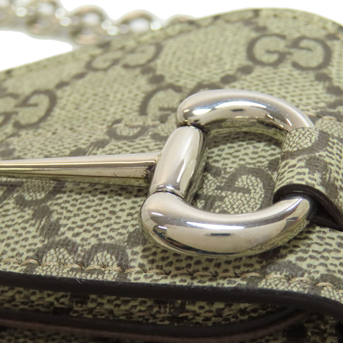 GUCCI 774209 one belt Horsebit GG 2WAY Shoulder Bag PVC Ladies [Used]