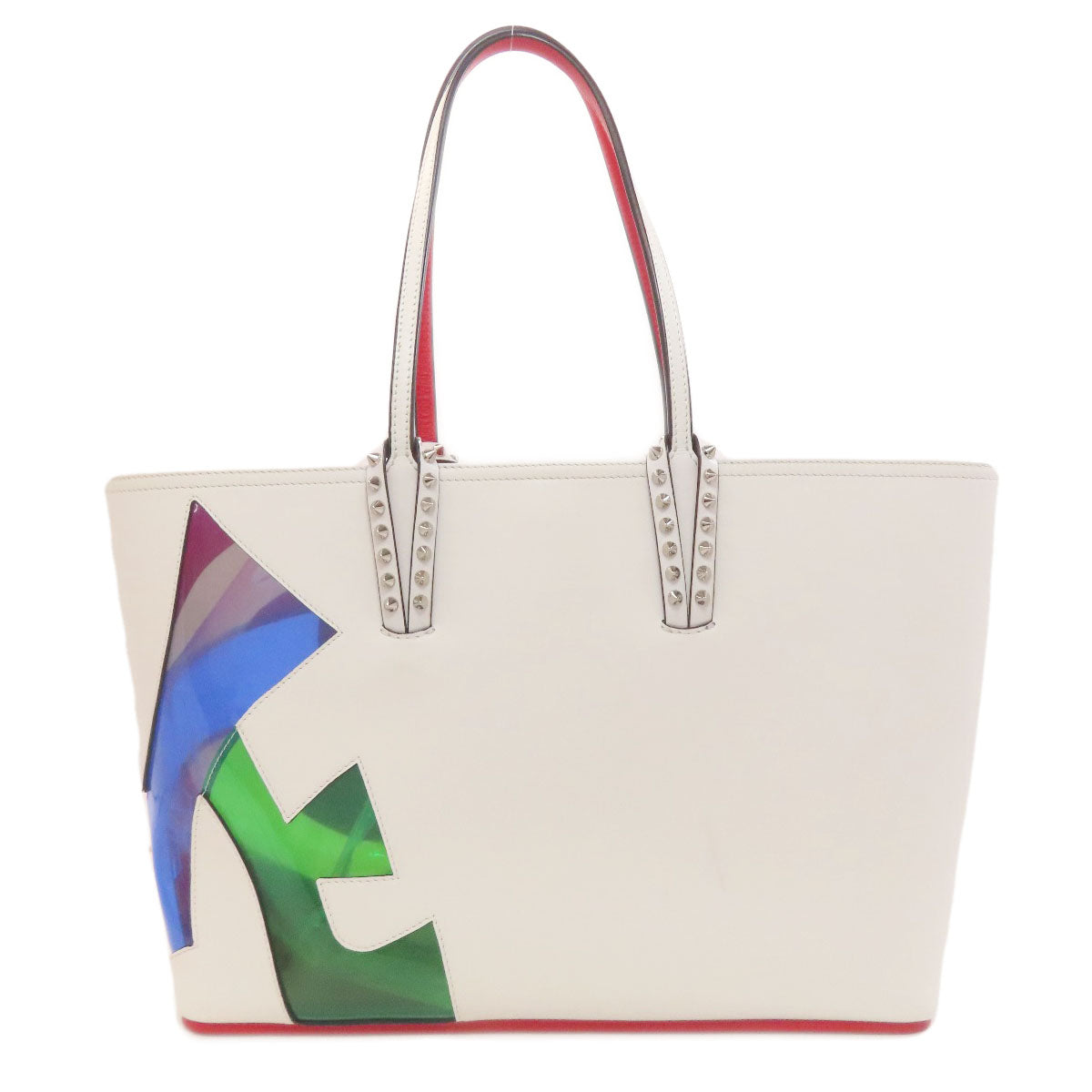 Christian Louboutin Studded Heart Clear Tote Tote Bag Calf PlasticsLadies [Used]