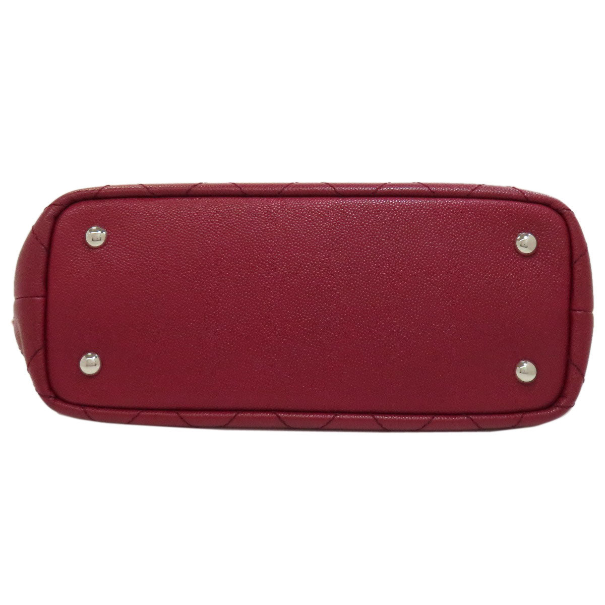 CHANEL On the Road SilverHardware Tote Bag Grained Calfskin Skin Ladies [Used]