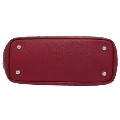 CHANEL On the Road SilverHardware Tote Bag Grained Calfskin Skin Ladies [Used]