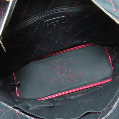 CHANEL On the Road SilverHardware Tote Bag Grained Calfskin Skin Ladies [Used]