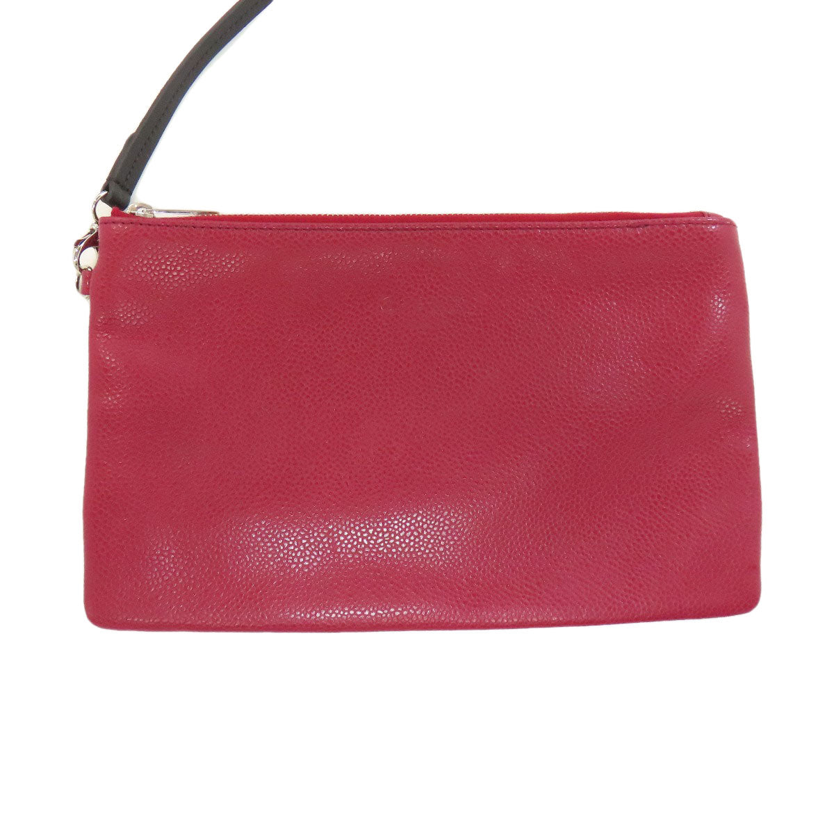 CHANEL On the Road SilverHardware Tote Bag Grained Calfskin Skin Ladies [Used]