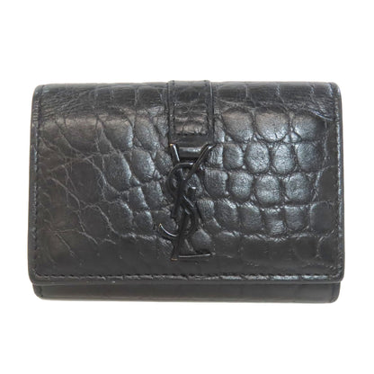 SAINT LAURENT Embossing key holder Leather Ladies [Used]