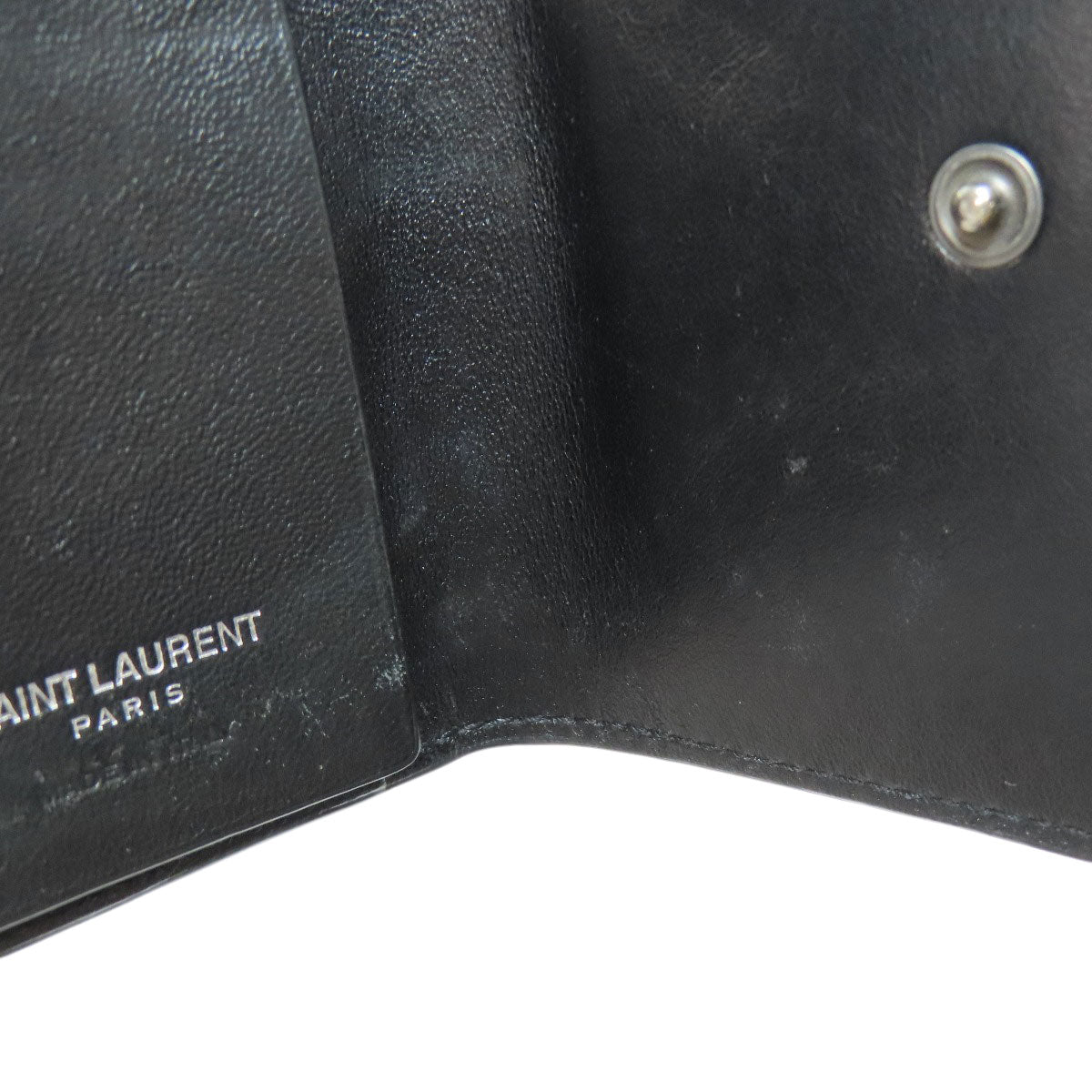 SAINT LAURENT Embossing key holder Leather Ladies [Used]