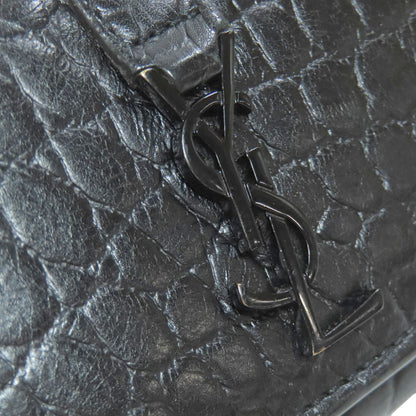 SAINT LAURENT Embossing key holder Leather Ladies [Used]