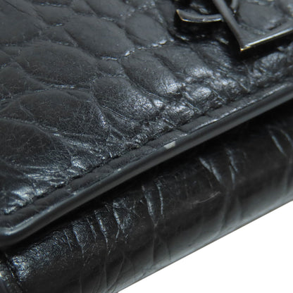SAINT LAURENT Embossing key holder Leather Ladies [Used]