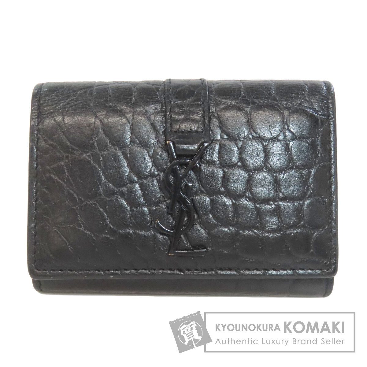 SAINT LAURENT Embossing key holder Leather Ladies [Used]