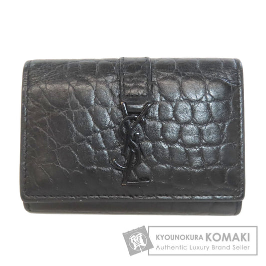 SAINT LAURENT Embossing key holder Leather Ladies [Used]