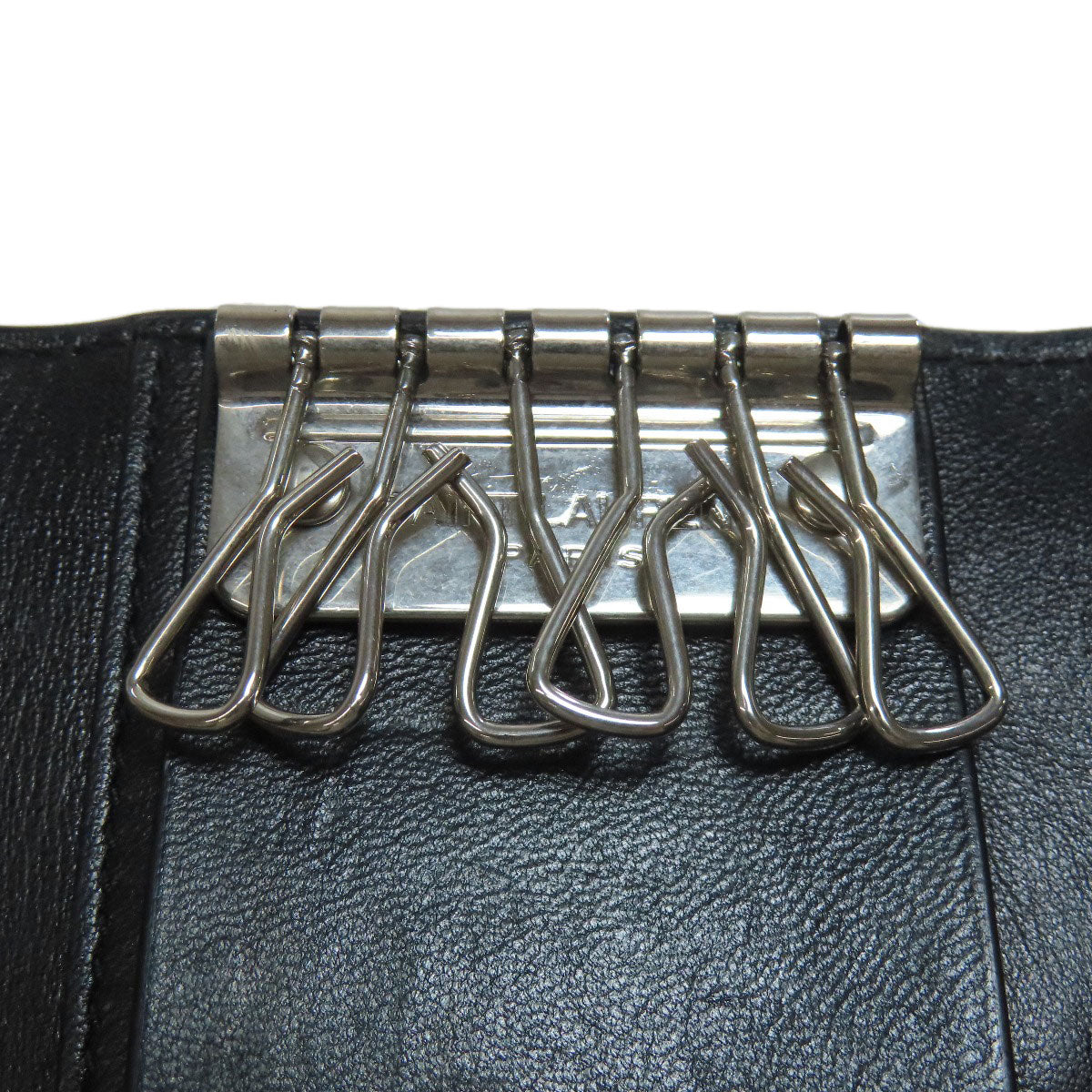 SAINT LAURENT Embossing key holder Leather Ladies [Used]