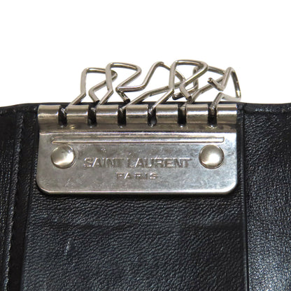 SAINT LAURENT Embossing key holder Leather Ladies [Used]