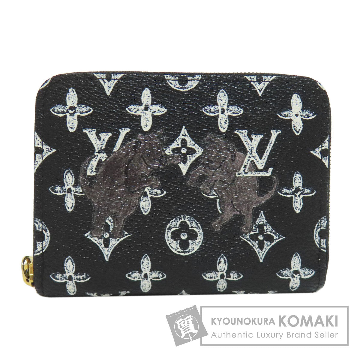 LOUIS VUITTON M63884 Zippy Coin Purse Catgram coin purse Monogram canvas Ladies [Used]