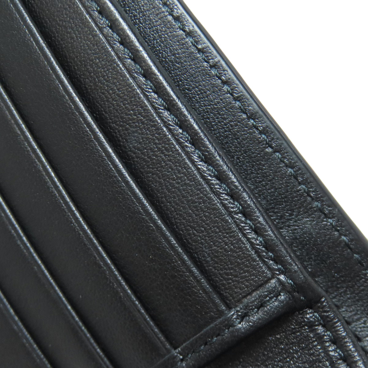 CHRISTIAN DIOR Trotter pattern Bifold Wallet No Coin Pocket Leather Ladies [Used]