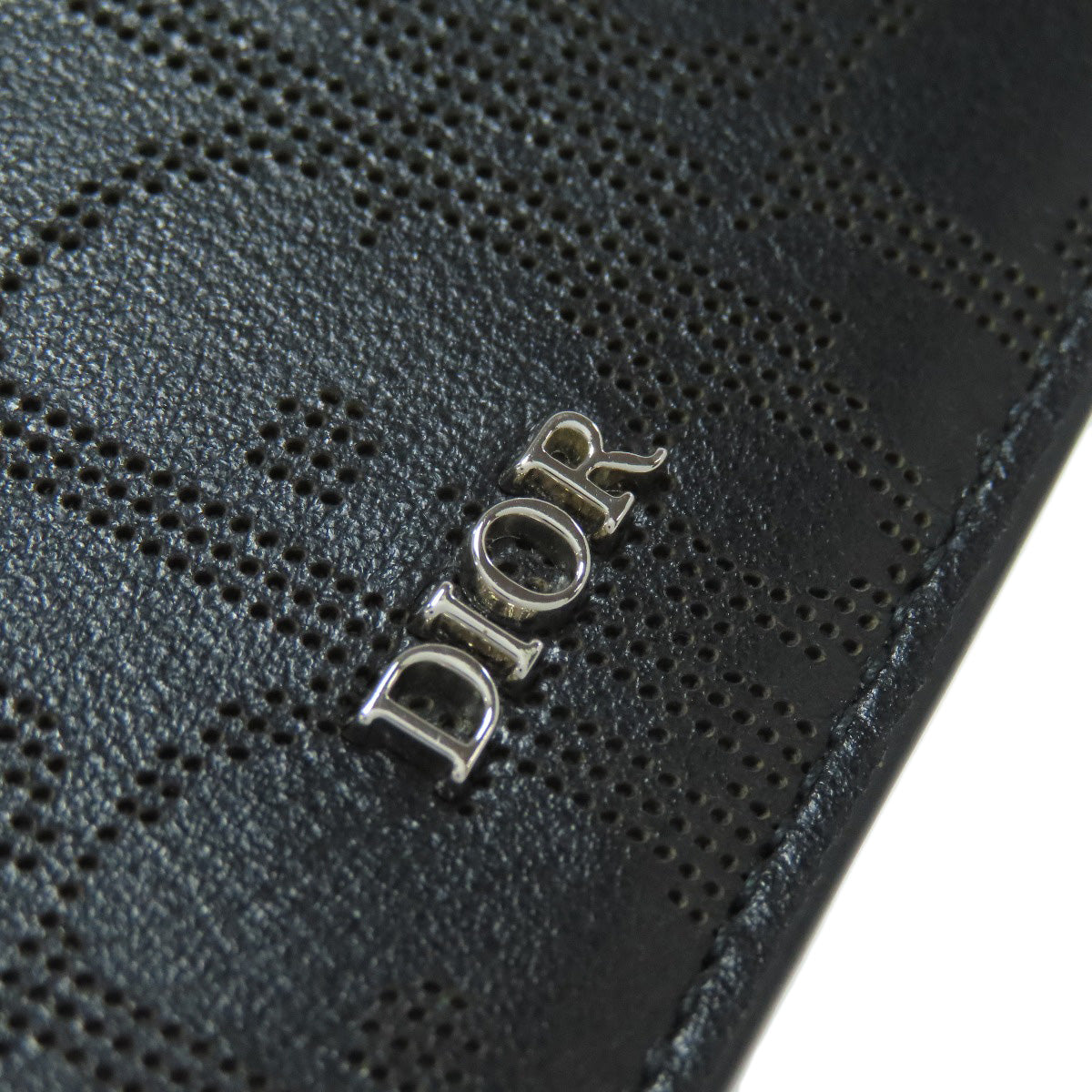 CHRISTIAN DIOR Trotter pattern Bifold Wallet No Coin Pocket Leather Ladies [Used]