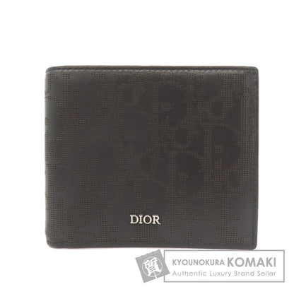 CHRISTIAN DIOR Trotter pattern Bifold Wallet No Coin Pocket Leather Ladies [Used]