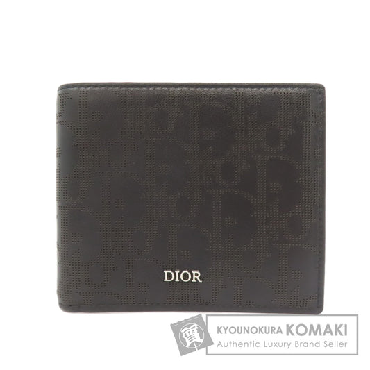 CHRISTIAN DIOR Trotter pattern Bifold Wallet No Coin Pocket Leather Ladies [Used]
