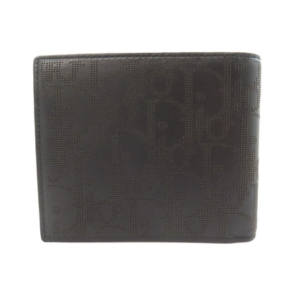 CHRISTIAN DIOR Trotter pattern Bifold Wallet No Coin Pocket Leather Ladies [Used]