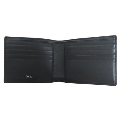 CHRISTIAN DIOR Trotter pattern Bifold Wallet No Coin Pocket Leather Ladies [Used]