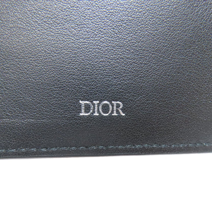 CHRISTIAN DIOR Trotter pattern Bifold Wallet No Coin Pocket Leather Ladies [Used]