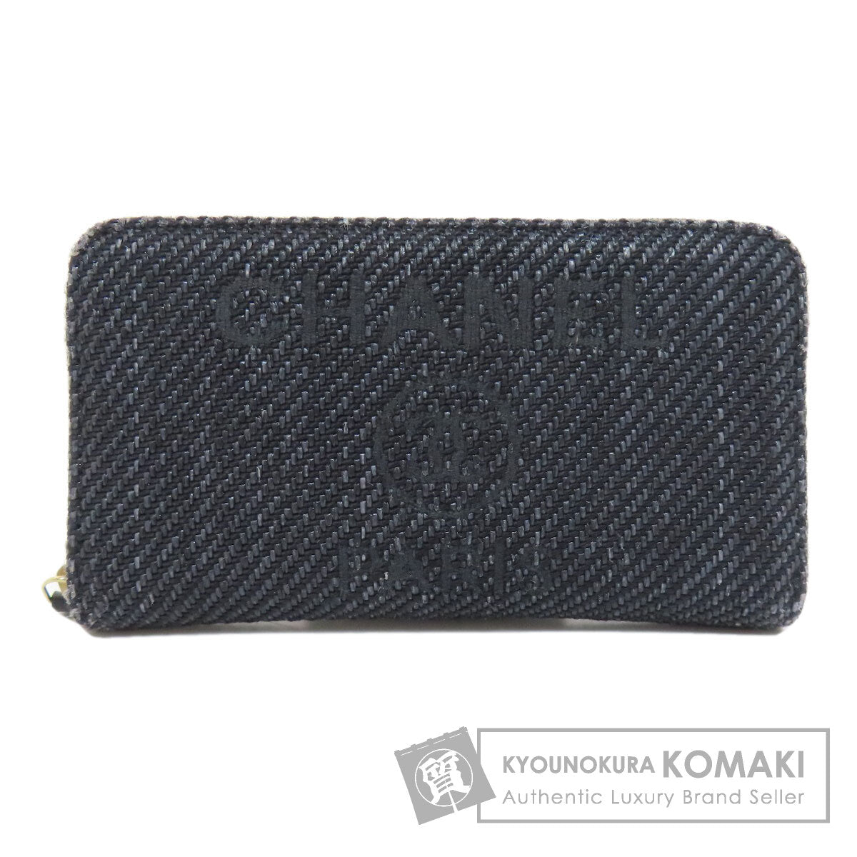 CHANEL Deauville small zip wallet Long wallet (with coin pocket) Canvas Ladies [Used]