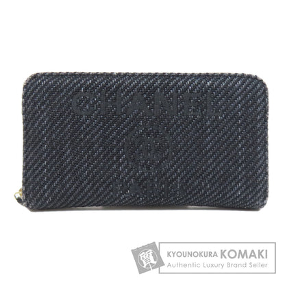 CHANEL Deauville small zip wallet Long wallet (with coin pocket) Canvas Ladies [Used]