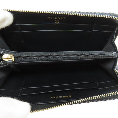 CHANEL Deauville small zip wallet Long wallet (with coin pocket) Canvas Ladies [Used]