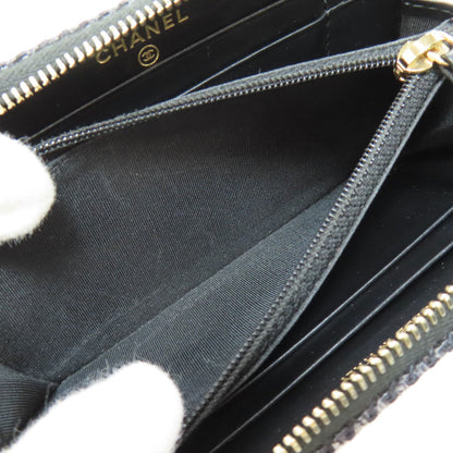 CHANEL Deauville small zip wallet Long wallet (with coin pocket) Canvas Ladies [Used]