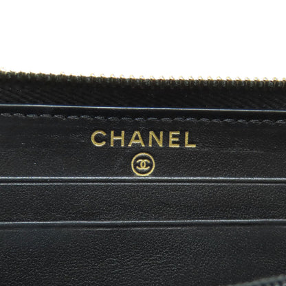 CHANEL Deauville small zip wallet Long wallet (with coin pocket) Canvas Ladies [Used]