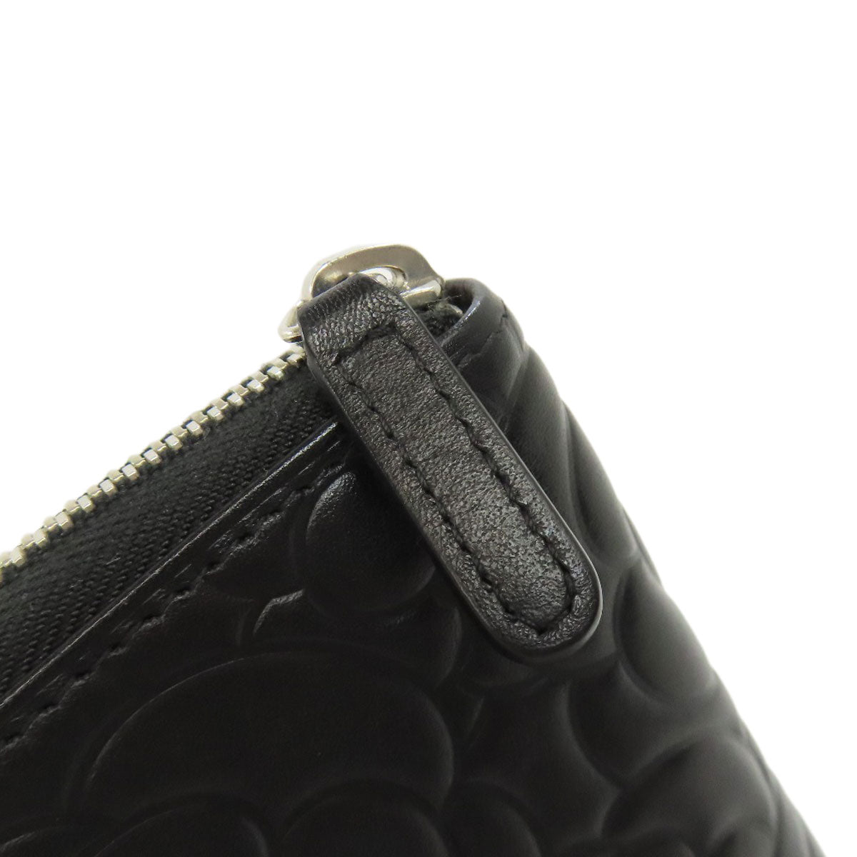 CHANEL Camellia Silver Hardware Long wallet (with coin pocket) Calf Ladies [Used]