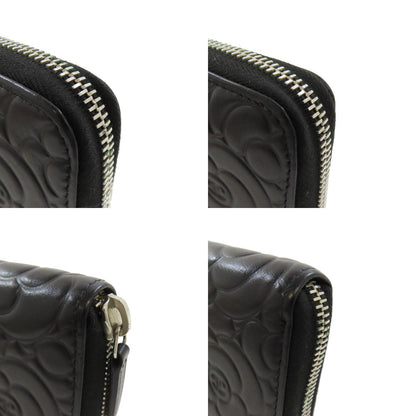 CHANEL Camellia Silver Hardware Long wallet (with coin pocket) Calf Ladies [Used]