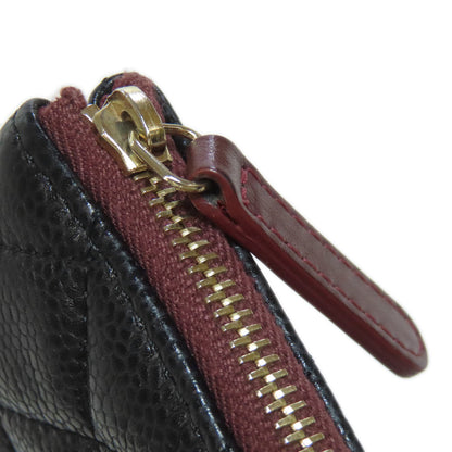 CHANEL Matelasse GoldHardware Cosmetics Pouch Grained Calfskin Skin Ladies [Used]