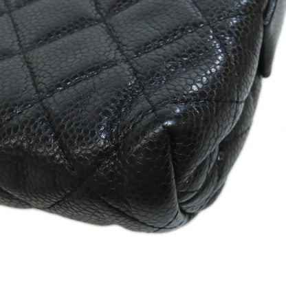 CHANEL Matelasse GoldHardware Cosmetics Pouch Grained Calfskin Skin Ladies [Used]