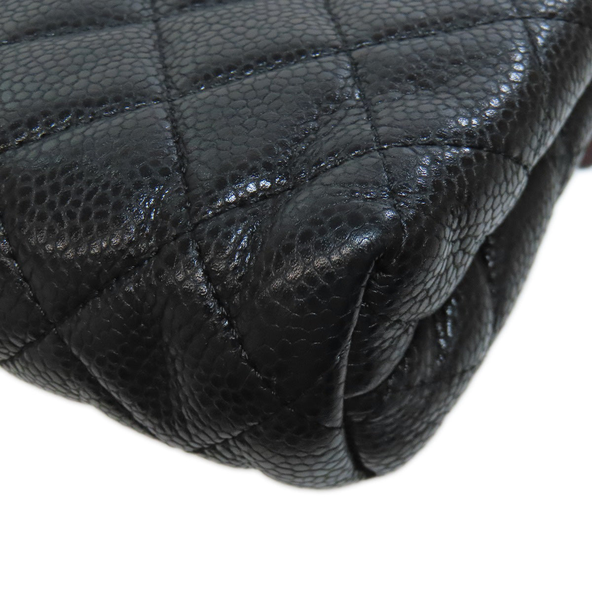 CHANEL Matelasse GoldHardware Cosmetics Pouch Grained Calfskin Skin Ladies [Used]