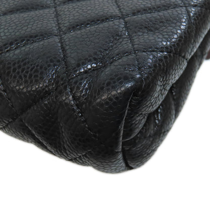 CHANEL Matelasse GoldHardware Cosmetics Pouch Grained Calfskin Skin Ladies [Used]