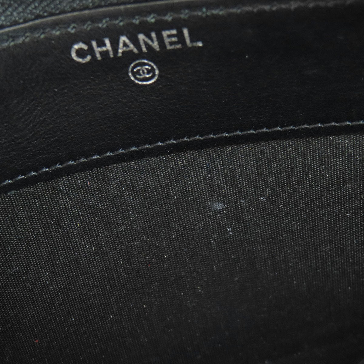 CHANEL COCO Mark SilverHardware Long wallet (with coin pocket) Grained Calfskin Skin Ladies [Used]