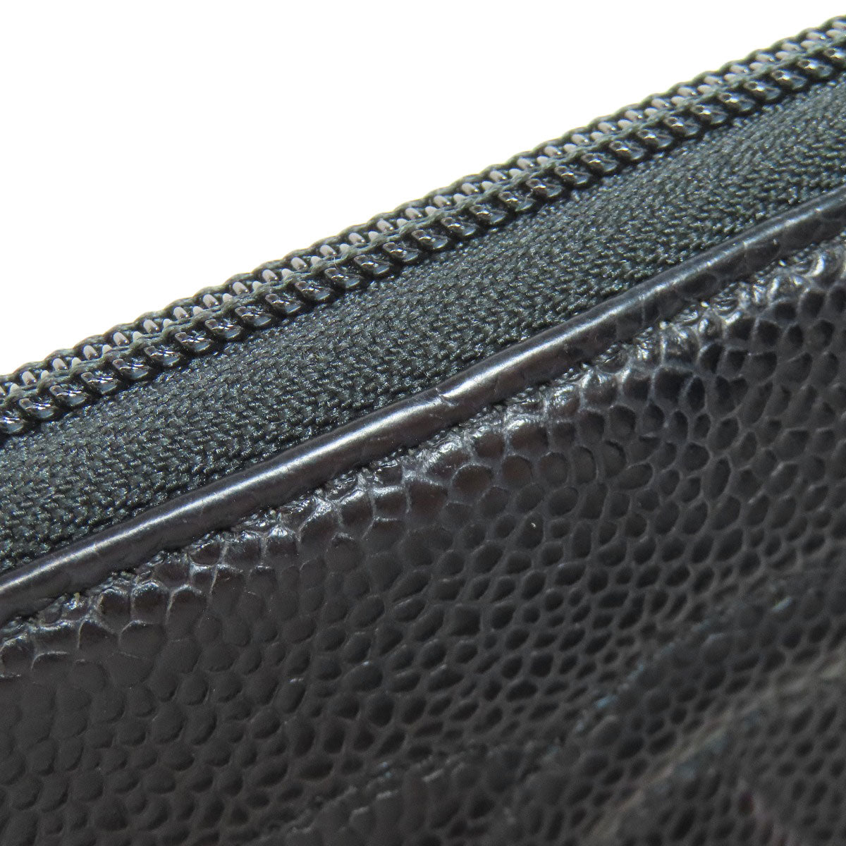 CHANEL COCO Mark SilverHardware Long wallet (with coin pocket) Grained Calfskin Skin Ladies [Used]