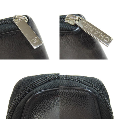 CHANEL COCO Mark SilverHardware Long wallet (with coin pocket) Grained Calfskin Skin Ladies [Used]