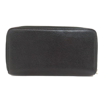 CHANEL COCO Mark SilverHardware Long wallet (with coin pocket) Grained Calfskin Skin Ladies [Used]